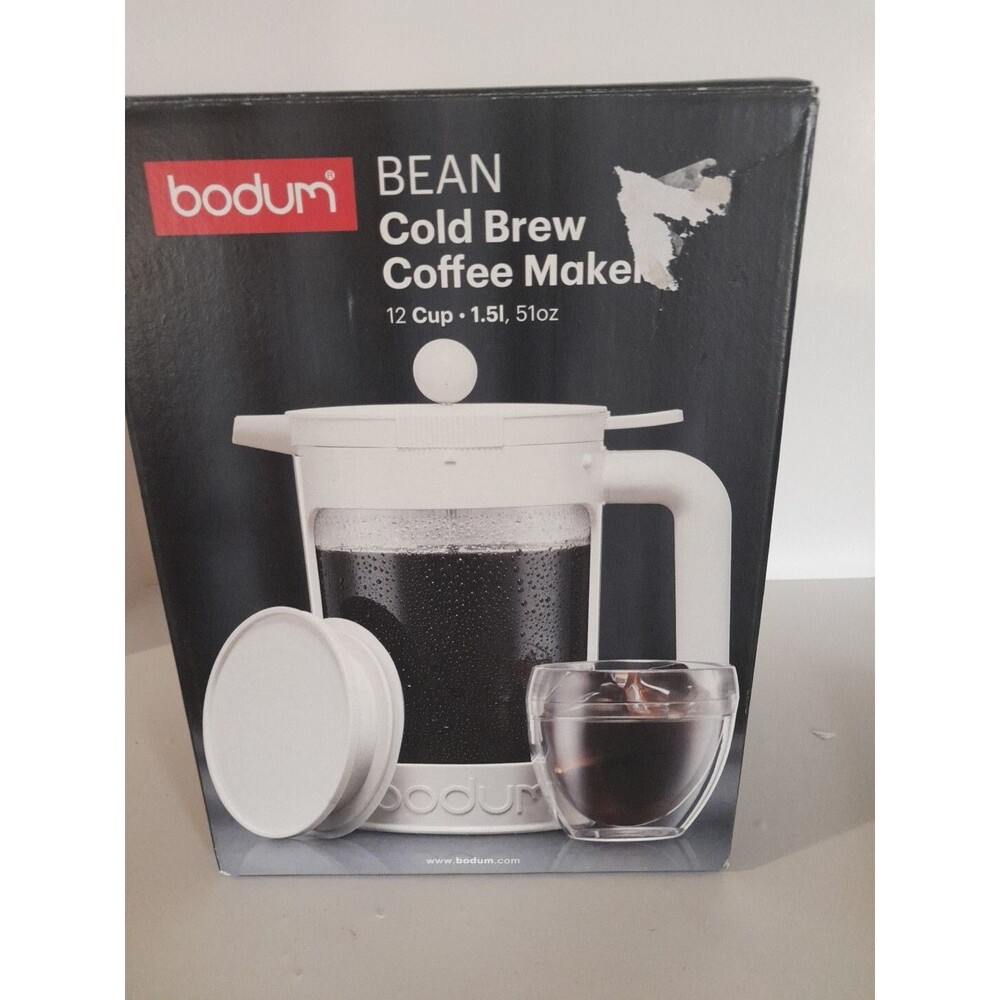 Bodum Bean Cold Brew Press And Iced Coffee Maker- WHITE-NEW In Box